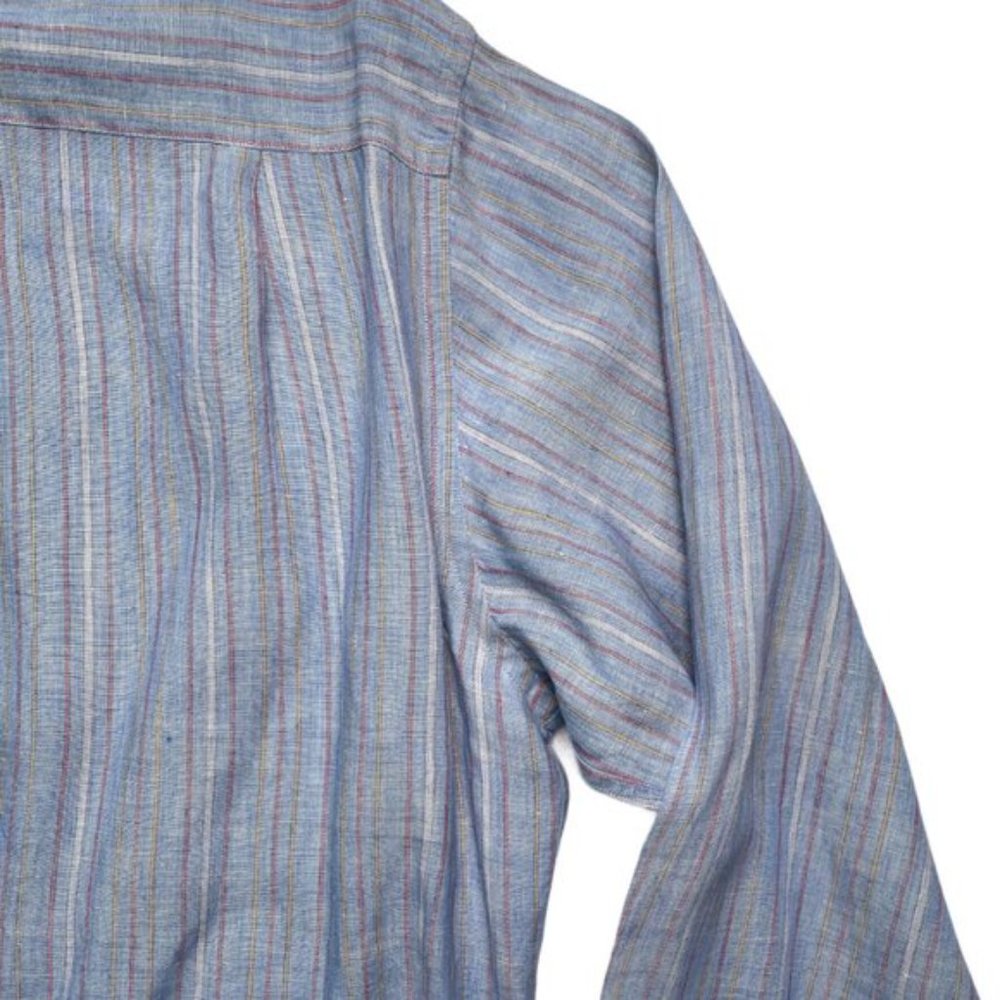 Paul & Shark Slate Blue Linen Button Front Shirt - Picture 12 of 14